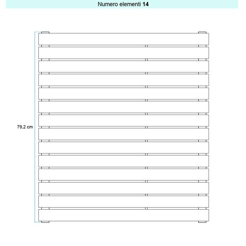 Immagine di Irsap PIANO ORIZZONTALE Radiatore 14 elementi L.92 P.3,8 H.79,2 cm, colore nero finitura opaco Cod.K1 PI1092014K1IR01H01