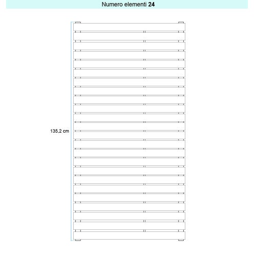 Immagine di Irsap PIANO ORIZZONTALE Radiatore 24 elementi L.92 P.3,8 H.135,2 cm, colore bianco standard finitura lucido Cod.01 PI109202401IR01H01