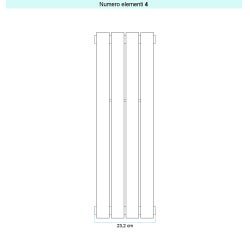 Immagine di Irsap PIANO 2 VERTICALE Radiatore 4 elementi L.23,2 P.4,6 H.92 cm, colore bianco standard finitura lucido Cod.01 PI209200401IR01A01