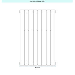 Immagine di Irsap PIANO 2 VERTICALE Radiatore 8 elementi L.45,6 P.4,6 H.222 cm, colore bianco finitura opaco Cod.J8 PI2222008J8IR01A01