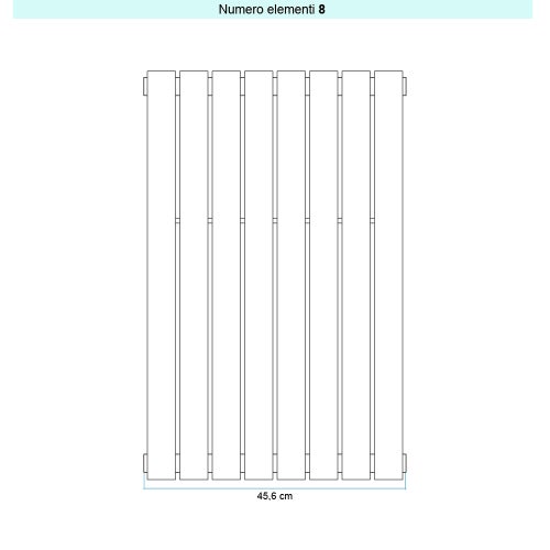 Immagine di Irsap PIANO 2 VERTICALE Radiatore 8 elementi L.45,6 P.4,6 H.252 cm, colore quartz 2 finitura ruvido Cod.2C PI22520082CIR01A01