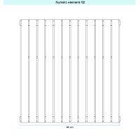 Immagine di Irsap PIANO 2 VERTICALE Radiatore 12 elementi L.68 P.4,6 H.202 cm, colore bruno tabacco finitura ruvido Cod.1B PI22020121BIR01A01