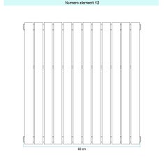 Immagine di Irsap PIANO 2 VERTICALE Radiatore 12 elementi L.68 P.4,6 H.52 cm, colore bianco standard finitura lucido Cod.01 PI205201201IR01A01
