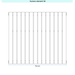 Immagine di Irsap PIANO 2 VERTICALE Radiatore 14 elementi L.79,2 P.4,6 H.252 cm, colore bianco finitura opaco Cod.J8 PI2252014J8IR01A01