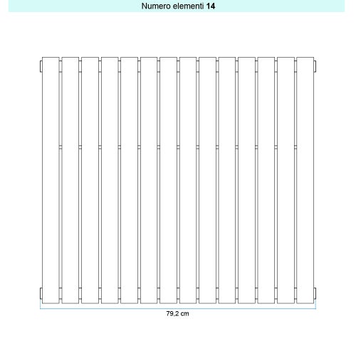 Immagine di Irsap PIANO 2 VERTICALE Radiatore 14 elementi L.79,2 P.4,6 H.182 cm, colore sablè finitura ruvido Cod.Y4 PI2182014Y4IR01A01