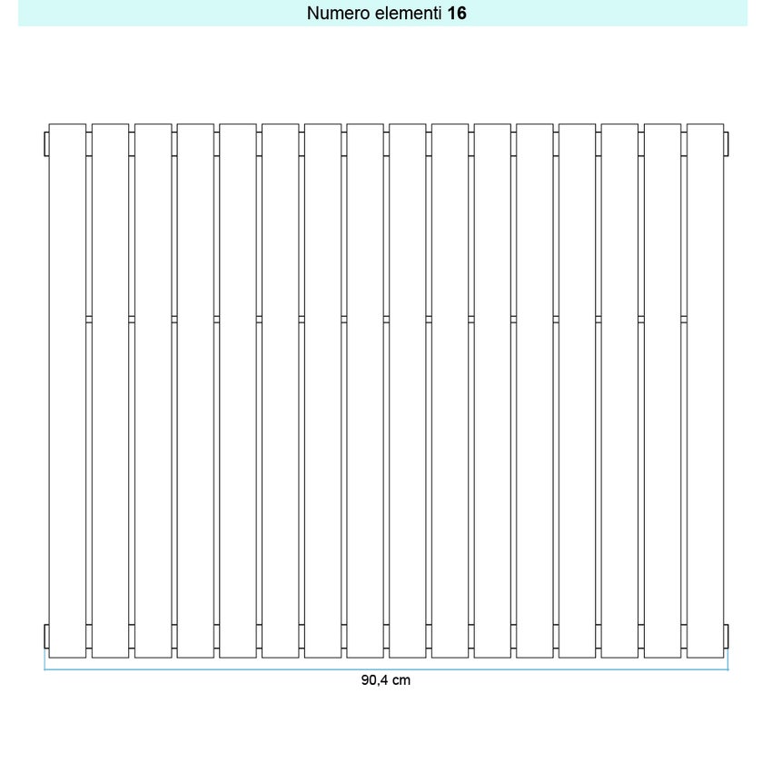 Immagine di Irsap PIANO 2 VERTICALE Radiatore 16 elementi L.90,4 P.4,6 H.202 cm, colore sablè finitura ruvido Cod.Y4 PI2202016Y4IR01A01