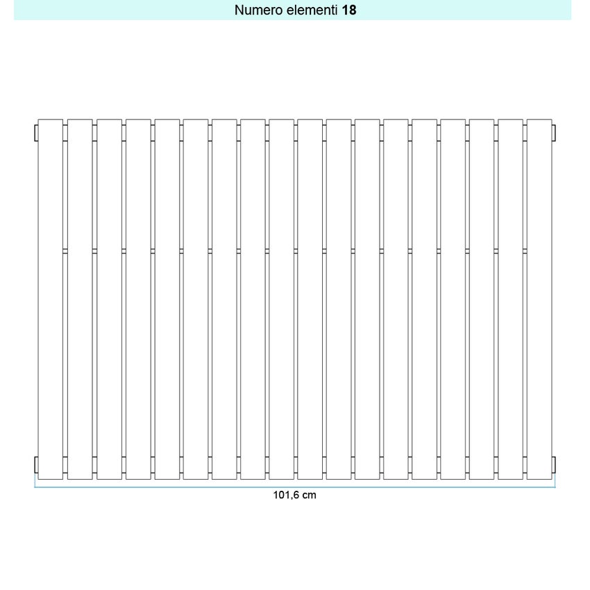 Immagine di Irsap PIANO 2 VERTICALE Radiatore 18 elementi L.101,6 P.4,6 H.252 cm, colore sablè finitura ruvido Cod.Y4 PI2252018Y4IR01A01