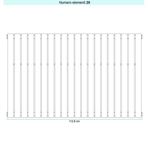 Immagine di Irsap PIANO 2 VERTICALE Radiatore 20 elementi L.112,8 P.4,6 H.52 cm, colore bianco standard finitura lucido Cod.01 PI205202001IR01A01