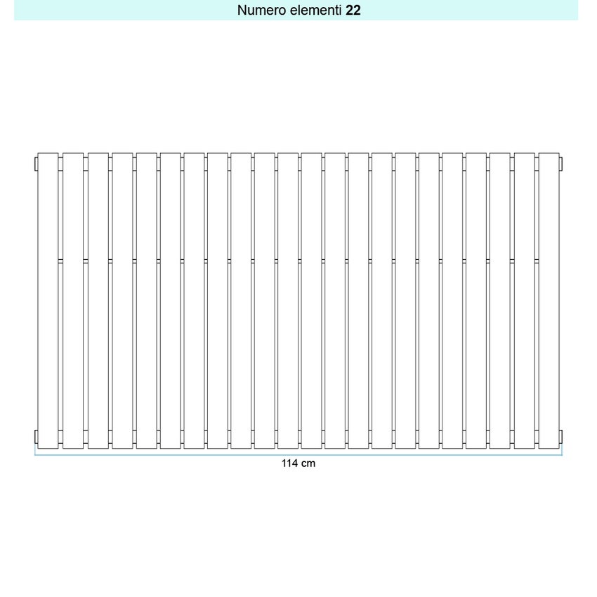 Immagine di Irsap PIANO 2 VERTICALE Radiatore 22 elementi L.124 P.4,6 H.92 cm, colore bianco standard finitura lucido Cod.01 PI209202201IR01A01