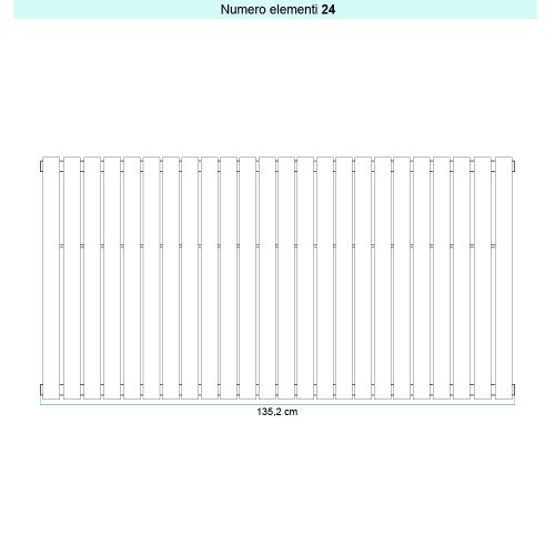 Immagine di Irsap PIANO 2 VERTICALE Radiatore 24 elementi L.135,2 P.4,6 H.152 cm, colore grigio medio finitura ruvido Cod.4D PI21520244DIR01A01