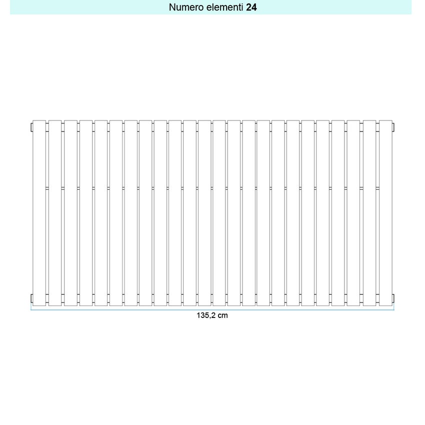 Immagine di Irsap PIANO 2 VERTICALE Radiatore 24 elementi L.135,2 P.4,6 H.52 cm, colore agave finitura opaco Cod.9N PI20520249NIR01A01