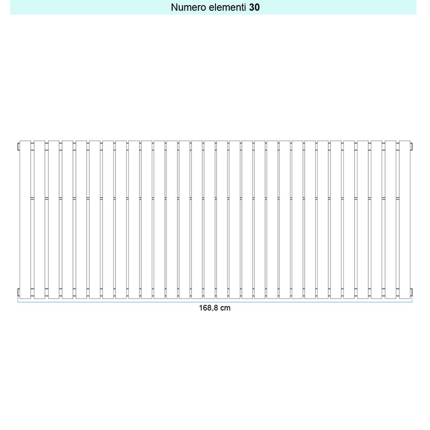 Immagine di Irsap PIANO 2 VERTICALE Radiatore 30 elementi L.168,8 P.4,6 H.52 cm, colore bianco standard finitura lucido Cod.01 PI205203001IR01A01
