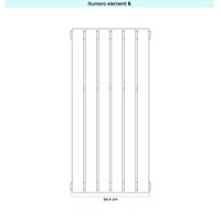 Immagine di Irsap PIANO VERTICALE Radiatore 6 elementi L.34,4 P.3,8 H.152 cm, colore avorio ral 1013 finitura lucido Cod.02 PI115200602IR01A01