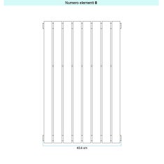 Immagine di Irsap PIANO VERTICALE Radiatore 8 elementi L.45,6 P.3,8 H.122 cm, colore bianco standard finitura lucido Cod.01 PI112200801IR01A01
