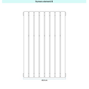 Immagine di Irsap PIANO VERTICALE Radiatore 8 elementi L.45,6 P.3,8 H.122 cm, colore bianco standard finitura lucido Cod.01 PI112200801IR01A01