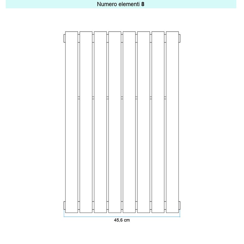 Immagine di Irsap PIANO VERTICALE Radiatore 8 elementi L.45,6 P.3,8 H.202 cm, colore sablè finitura ruvido Cod.Y4 PI1202008Y4IR01A01