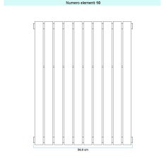 Immagine di Irsap PIANO VERTICALE Radiatore 10 elementi L.56,8 P.3,8 H.182 cm, colore bianco standard finitura lucido Cod.01 PI118201001IR01A01