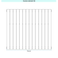 Immagine di Irsap PIANO VERTICALE Radiatore 14 elementi L.79,2 P.3,8 H.52 cm, colore bianco standard finitura lucido Cod.01 PI105201401IR01A01