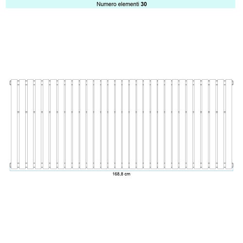 Immagine di Irsap PIANO VERTICALE Radiatore 30 elementi L.168,8 P.3,8 H.152 cm, colore bianco standard finitura lucido Cod.01 PI115203001IR01A01