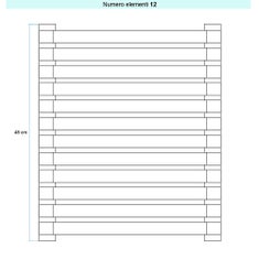 Immagine di Irsap SAX 2 ORIZZONTALE Radiatore 12 elementi L.50 P.8 H.48 cm, colore bianco standard finitura lucido Cod.01 SX205001201IR01H01
