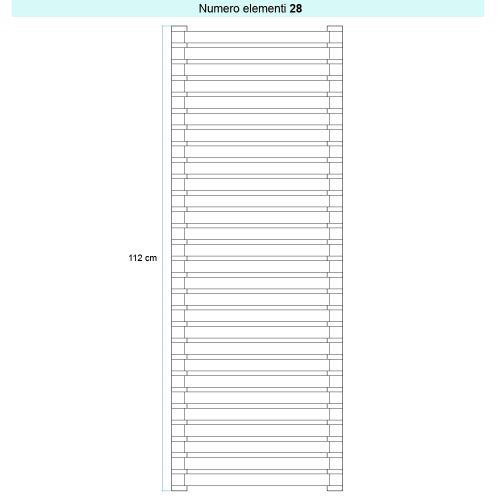 Immagine di Irsap SAX 2 ORIZZONTALE Radiatore 28 elementi L.73 P.8 H.112 cm, colore bianco standard finitura lucido Cod.01 SX207302801IR01H01