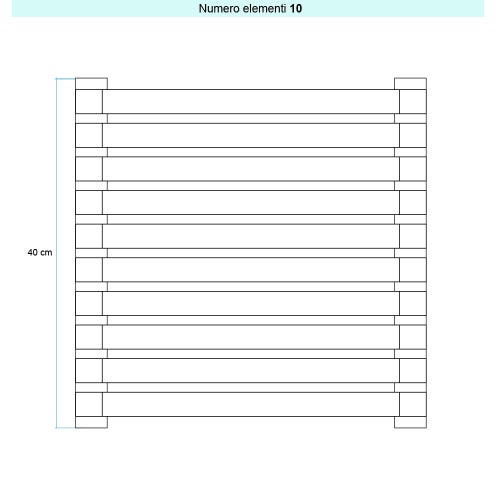 Immagine di Irsap SAX ORIZZONTALE Radiatore 10 elementi L.85 P.5,5 H.40 cm, colore bianco standard finitura lucido Cod.01 SX108501001IR01H01