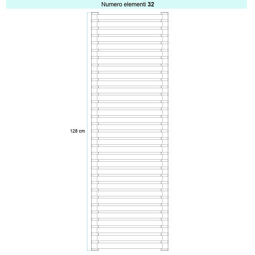 Immagine di Irsap SAX ORIZZONTALE Radiatore 32 elementi L.50 P.5,5 H.128 cm, colore nero grafite finitura ruvido Cod.18 SX105003218IR01H01