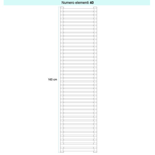 Immagine di Irsap SAX ORIZZONTALE Radiatore 40 elementi L.50 P.5,5 H.160 cm, colore bianco standard finitura lucido Cod.01 SX105004001IR01H01