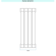 Immagine di Irsap SAX 2 VERTICALE Radiatore 4 elementi L.16 P.8 H.50 cm, colore bianco standard finitura lucido Cod.01 SX205000401IR01A01