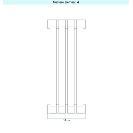 Immagine di Irsap SAX 2 VERTICALE Radiatore 4 elementi L.16 P.8 H.50 cm, colore bianco standard finitura lucido Cod.01 SX205000401IR01A01