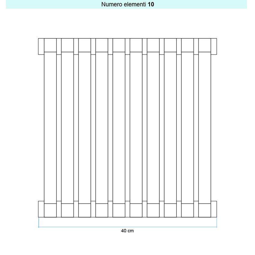 Immagine di Irsap SAX 2 VERTICALE Radiatore 10 elementi L.40 P.8 H.150 cm, colore sablè finitura ruvido Cod.Y4 SX2150010Y4IR01A01