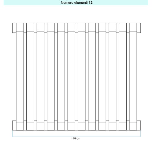 Immagine di Irsap SAX 2 VERTICALE Radiatore 12 elementi L.48 P.8 H.73 cm, colore quartz 2 finitura ruvido Cod.2C SX20730122CIR01A01