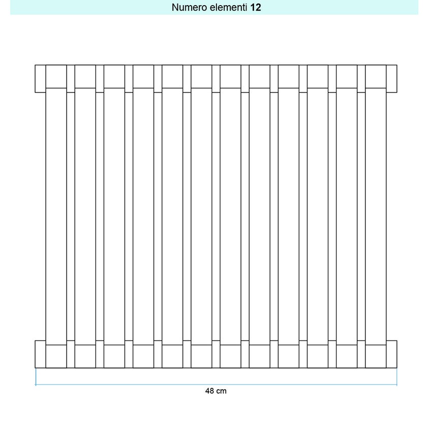 Immagine di Irsap SAX 2 VERTICALE Radiatore 12 elementi L.48 P.8 H.180 cm, colore sablè finitura ruvido Cod.Y4 SX2180012Y4IR01A01