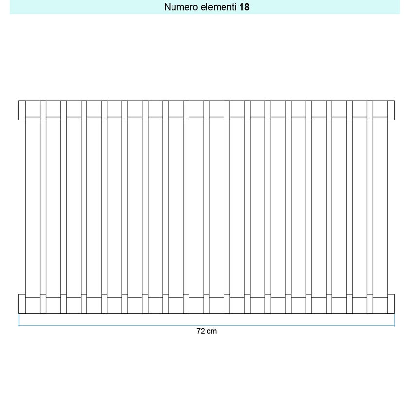 Immagine di Irsap SAX 2 VERTICALE Radiatore 18 elementi L.72 P.8 H.50 cm, colore bianco standard finitura lucido Cod.01 SX205001801IR01A01