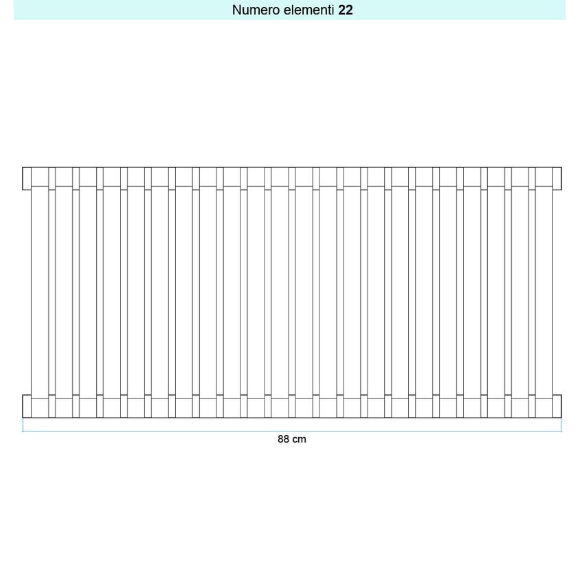 Immagine di Irsap SAX 2 VERTICALE Radiatore 22 elementi L.88 P.8 H.68 cm, colore sablè finitura ruvido Cod.Y4 SX2068022Y4IR01A01