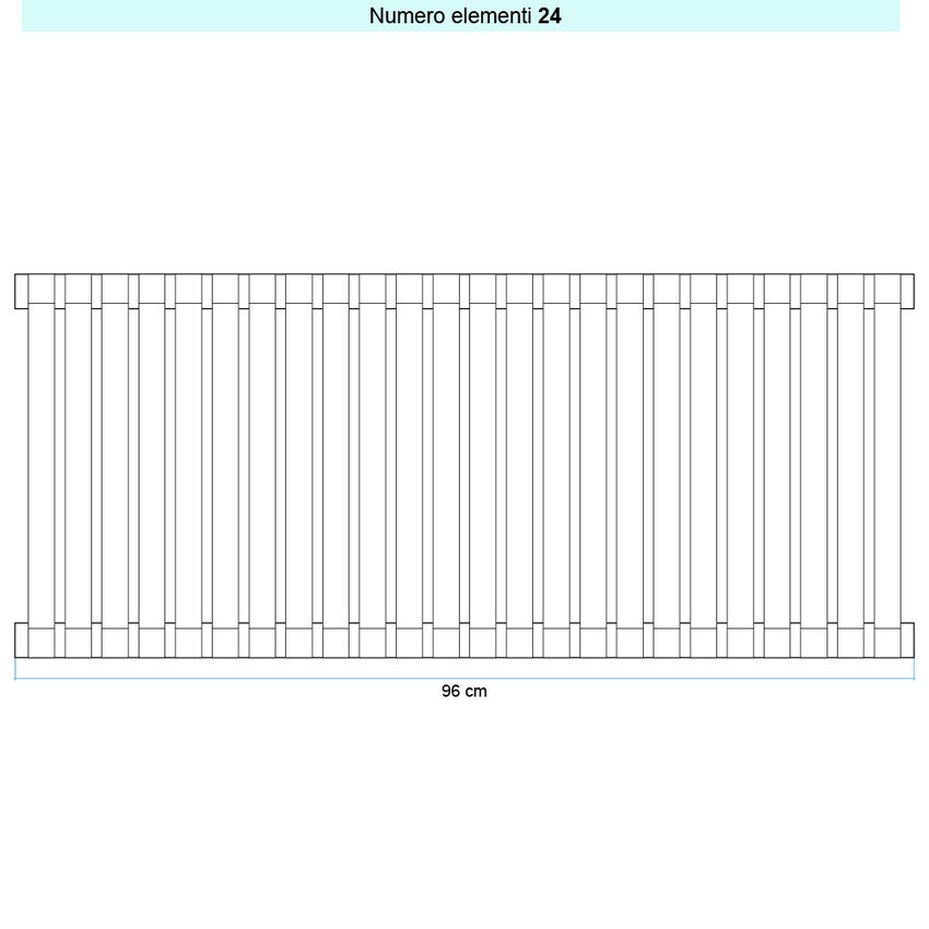 Immagine di Irsap SAX 2 VERTICALE Radiatore 24 elementi L.96 P.8 H.180 cm, colore grigio titanio metallizzato finitura lucido Cod.L3 SX2180024L3IR01A01