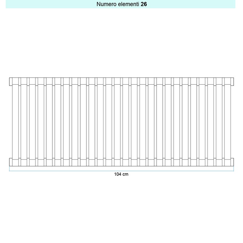 Immagine di Irsap SAX 2 VERTICALE Radiatore 26 elementi L.104 P.8 H.180 cm, colore bianco standard finitura lucido Cod.01 SX218002601IR01A01