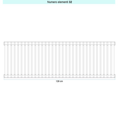 Immagine di Irsap SAX 2 VERTICALE Radiatore 32 elementi L.128 P.8 H.53 cm, colore bianco standard finitura lucido Cod.01 SX205303201IR01A01
