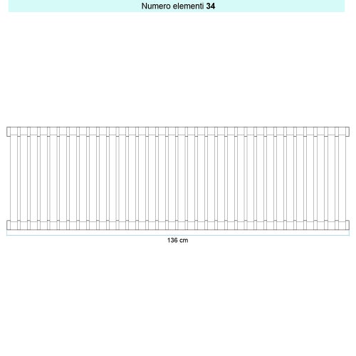 Immagine di Irsap SAX 2 VERTICALE Radiatore 34 elementi L.136 P.8 H.68 cm, colore quartz 2 finitura ruvido Cod.2C SX20680342CIR01A01