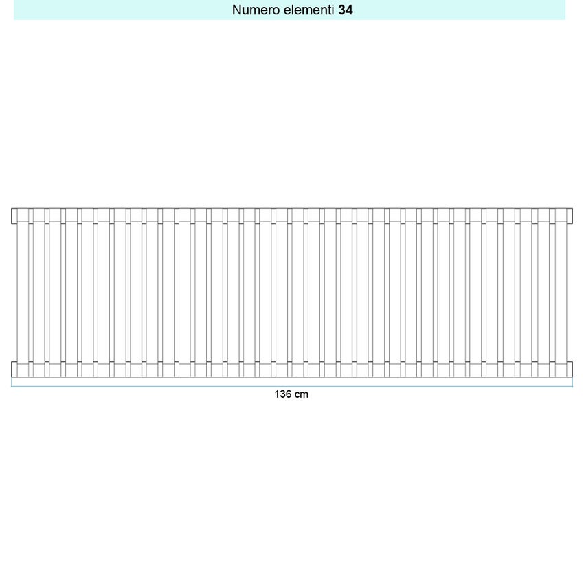 Immagine di Irsap SAX 2 VERTICALE Radiatore 34 elementi L.136 P.8 H.65 cm, colore quartz 2 finitura ruvido Cod.2C SX20650342CIR01A01