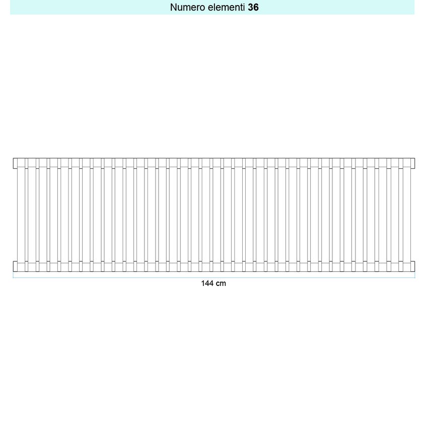 Immagine di Irsap SAX 2 VERTICALE Radiatore 36 elementi L.144 P.8 H.68 cm, colore bianco standard finitura lucido Cod.01 SX206803601IR01A01