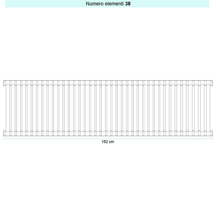 Immagine di Irsap SAX 2 VERTICALE Radiatore 38 elementi L.152 P.8 H.63 cm, colore bianco standard finitura lucido Cod.01 SX206303801IR01A01