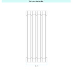 Immagine di Irsap SAX VERTICALE Radiatore 4 elementi L.16 P.5,5 H.50 cm, colore bianco standard finitura lucido Cod.01 SX105000401IR01A01