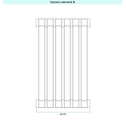 Immagine di Irsap SAX VERTICALE Radiatore 6 elementi L.24 P.5,5 H.63 cm, colore bianco standard finitura lucido Cod.01 SX106300601IR01A01
