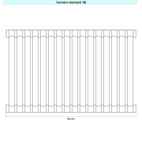 Immagine di Irsap SAX VERTICALE Radiatore 16 elementi L.64 P.5,5 H.200 cm, colore bianco standard finitura lucido Cod.01 SX120001601IR01A01