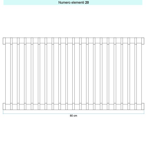 Immagine di Irsap SAX VERTICALE Radiatore 20 elementi L.80 P.5,5 H.50 cm, colore bianco standard finitura lucido Cod.01 SX105002001IR01A01