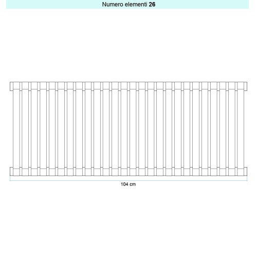 Immagine di Irsap SAX VERTICALE Radiatore 26 elementi L.104 P.5,5 H.83 cm, colore bianco standard finitura lucido Cod.01 SX108302601IR01A01
