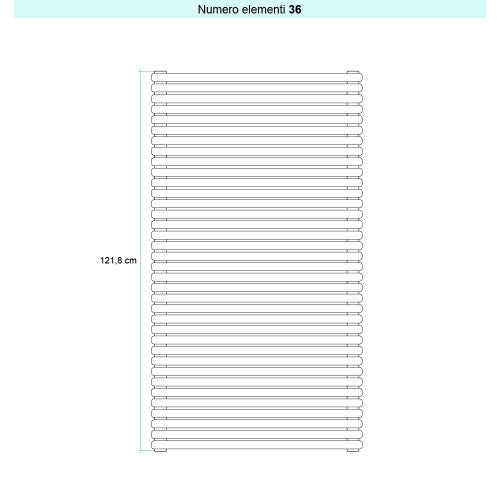Immagine di Irsap ARPA 23_2 ORIZZONTALE Radiatore 36 elementi L.55 P.7 H.121,8 cm, colore bianco finitura opaco Cod.J8 SI2055036J8IR01H01