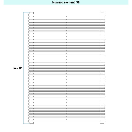 Immagine di Irsap ARPA 18_2 ORIZZONTALE Radiatore 38 elementi L.70 P.6,2 H.102,7 cm, colore sablè finitura ruvido Cod.Y4 A28070038Y4IR01H01