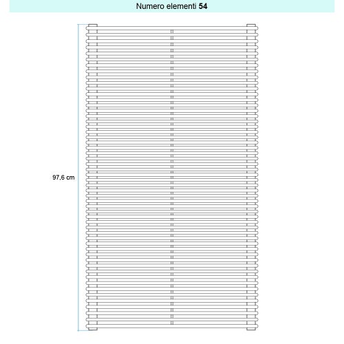 Immagine di Irsap ARPA 12 ORIZZONTALE Radiatore 54 elementi L.52 P.4 H.97,6 cm, colore nero finitura opaco Cod.K1 A12052054K1IR01H01